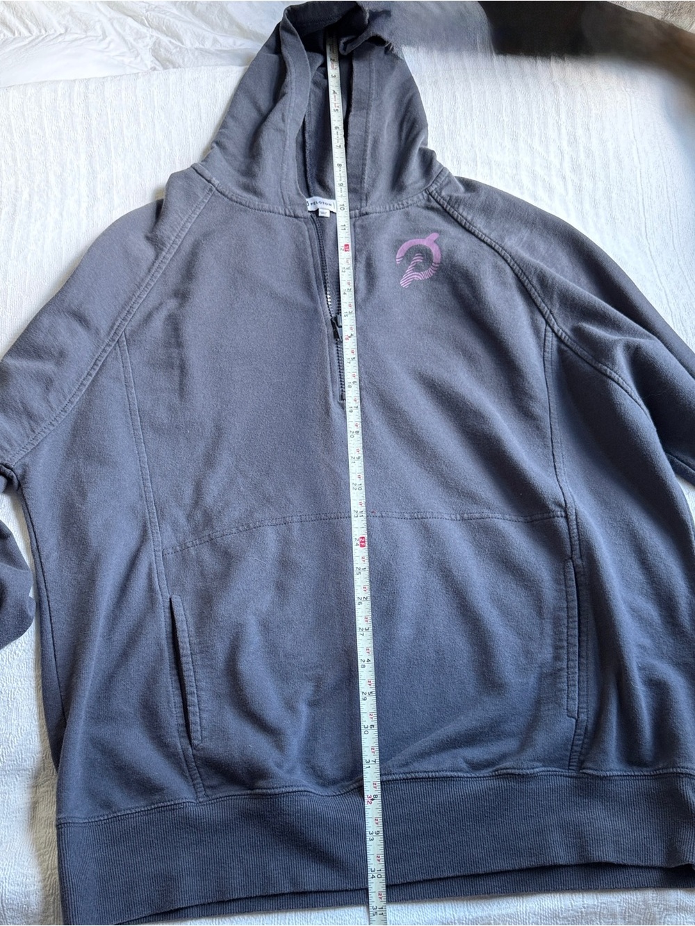 PELOTON Womens Make Your Mark Quarter Zip Hoodie Size Large Dark Gray - Picture 9 of 16